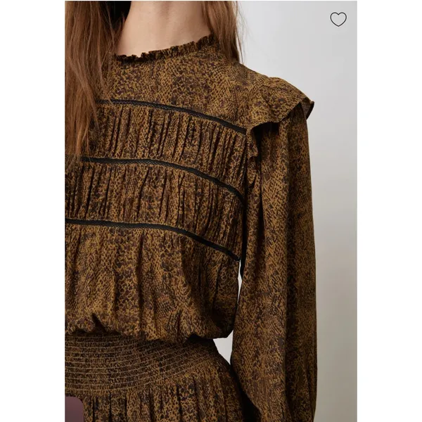 Rails Dress Womens Medium‎ Faren Sepia Python Mini Dress Smocked - Image 3