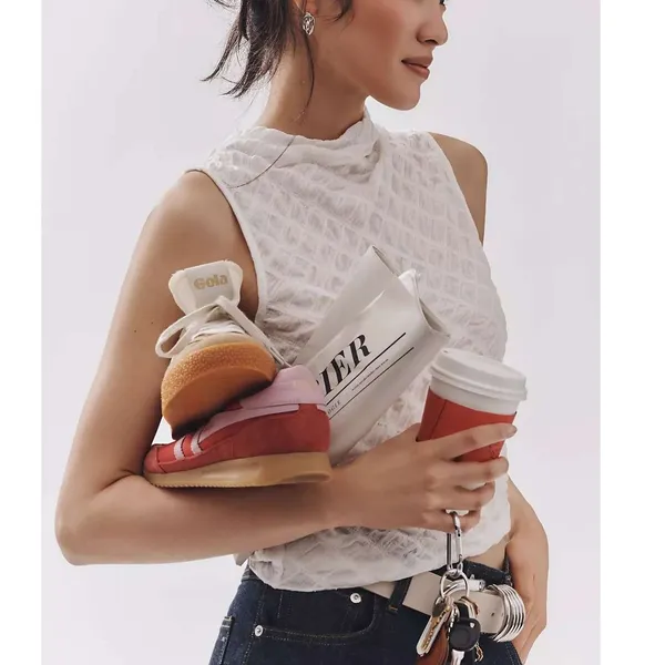 Anthropologie Maeve Asymmetric Textured Tank Small White Sleeveless Mock Neck - Image 3