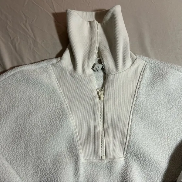 A New Day Half Zip XS Sweatshirt Cream Pullover - Image 2