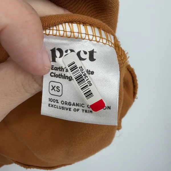 Pact Organic‎ Cotton Cap Sleeve Sweatshirt Top Rust Brown XS - Image 4