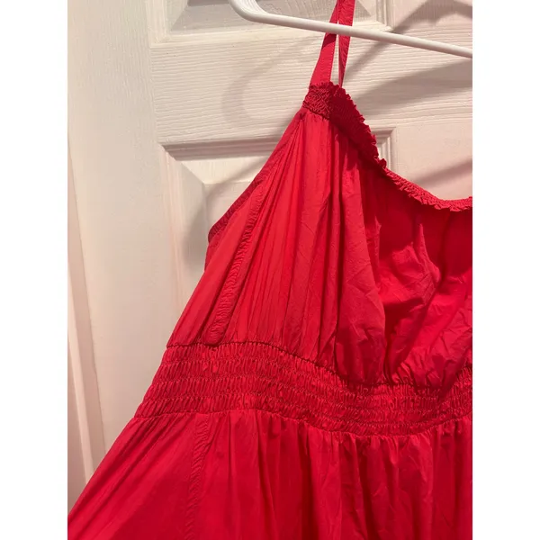 Daily Practice Anthropologie Tiered High Low Dress Pink Smocked Waist XL Pockets - Image 2