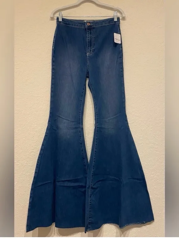 We The Free People Size 28 Just Float On Flare Jeans Bell Bottom Jericho blue - Image 11