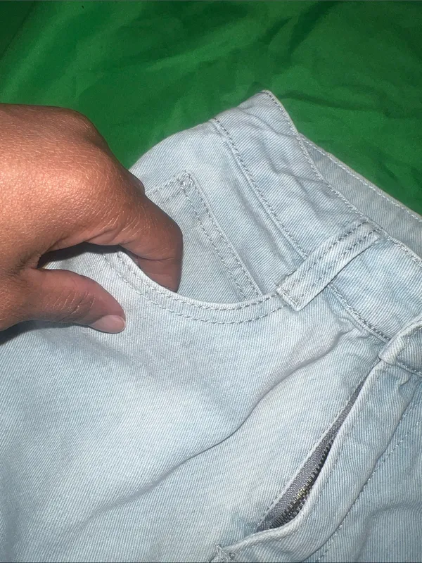 Princess Polly Light Blue High-Rise Denim Shorts size 4 - Image 5