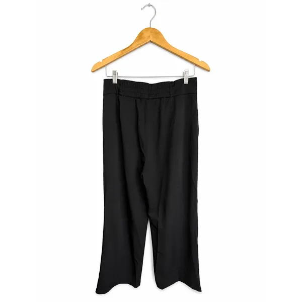 Halara High Waisted Pleated Wide Leg Work Pants Black Pull On Size L Regular - Image 3