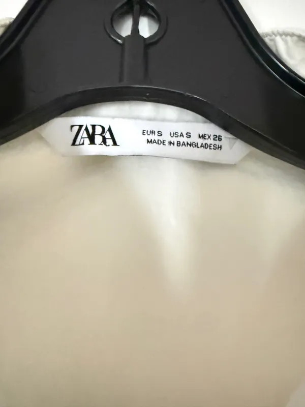 ZARA Zipper Top Crop White Small - Image 3