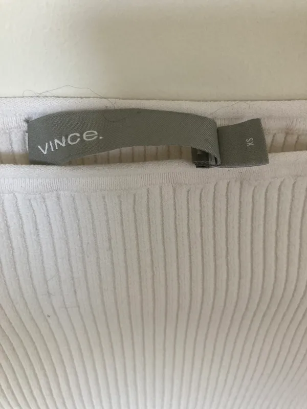 Vince White Rib Long Sleeve Top - Image 3