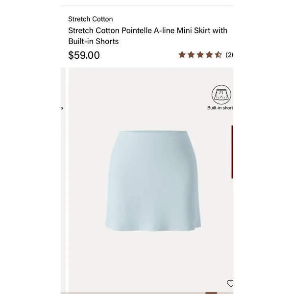 Brand New OGL Women's Size Small Stretch Cotton Pointelle Mini Skirt Light Blue - Image 4