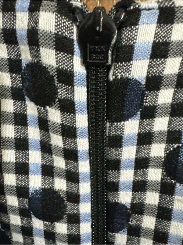 JH Woven White Black Gingham Polka Dot Dress Ruffled Cap Sleeves Women’s Size 12 - Image 4