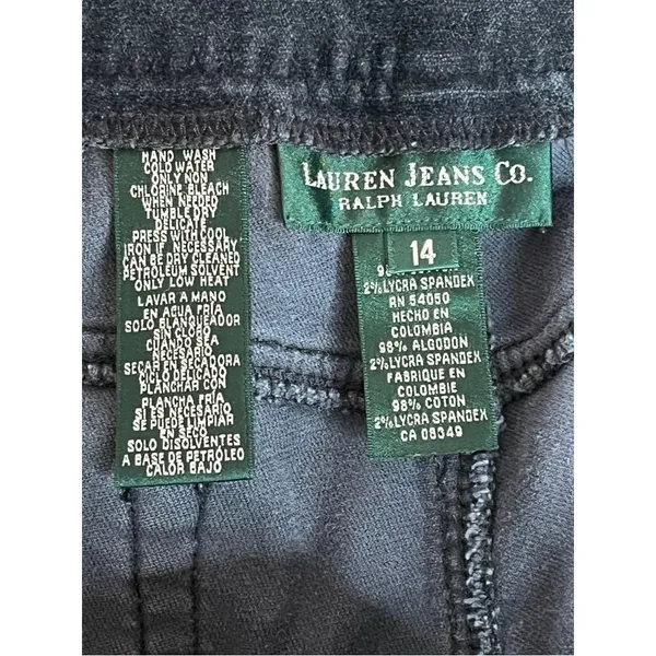 Lauren Ralph Lauren Velvet Corduroy Pants Women‎ 14 Gray Straight Leg Stretch - Image 7