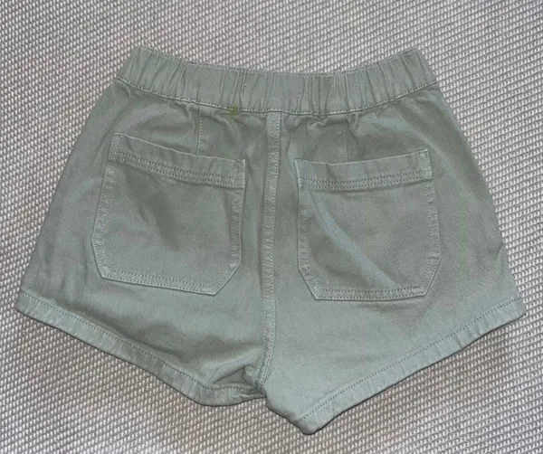 PacSun Paperbag Sage Light Green Cargo Jean Shorts With Elastic Waist Band Sz Xs - Image 2