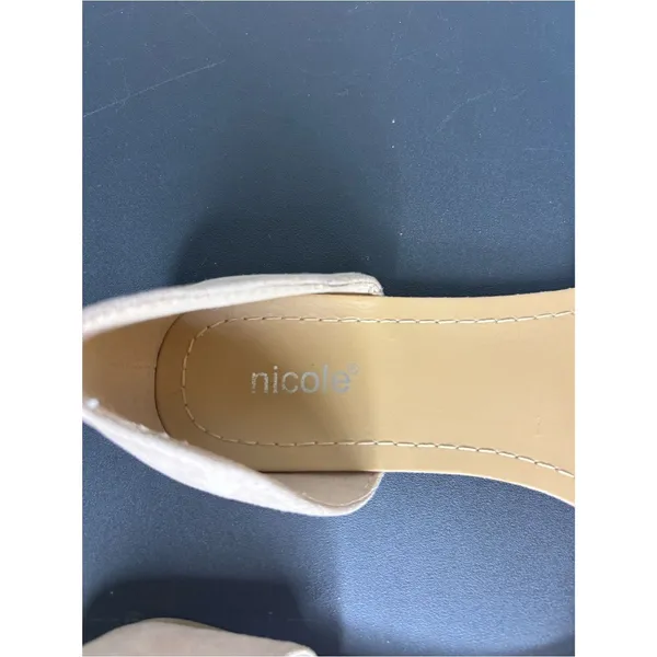 Nicole Beige Slide Sandals with Multicolor Floral Embroidery Size 7 - Image 3