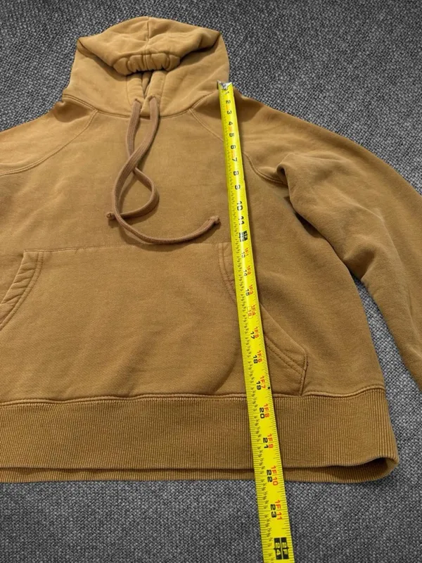 Zara Women’s Size Small Camel Brown Washed Pullover Hoodie Sweatshirt - Image 6