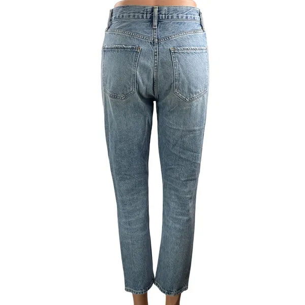 AGOLDE Womens Blue Light Wash High Waisted Cropped Straight Denim Jeans Pants 23 - Image 3