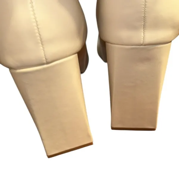 Lulus Square Mouth Ivory Boots(Size 11) - Image 4