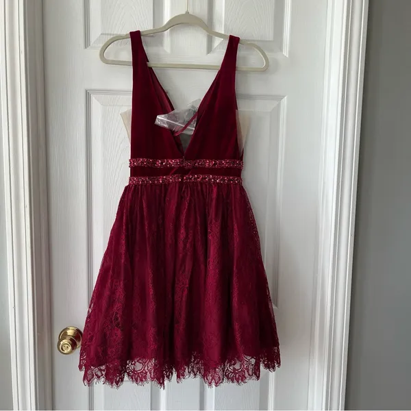 Coya Collection Burgundy Fairy Grunge Mini Dress Womens Size Small NEW‎ *FLAW - Image 15