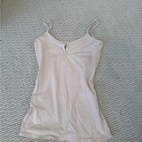 Brandy Melville Women's Cream Spaghetti Strap Top - Image 2