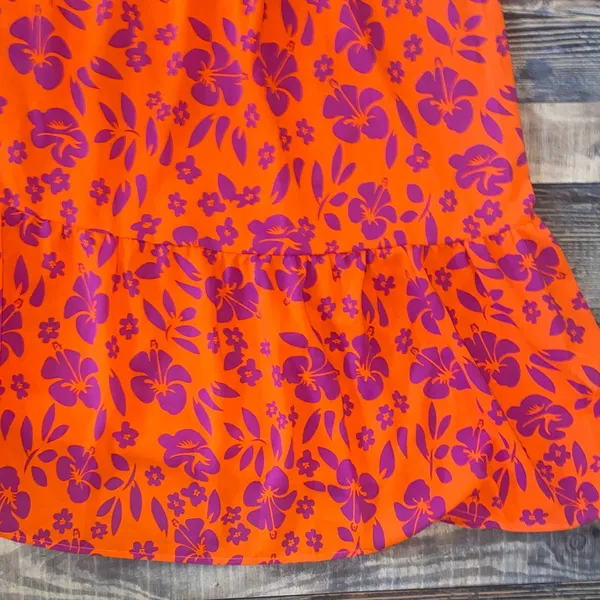 NWOT Elegant One-Shoulder Boho Floral Dress - Orange and Purple - Image 6