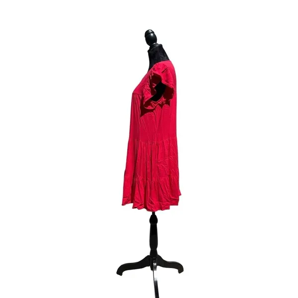 Altard State‎ Red Ruffle Sleeve Tiered Mini Dress Medium Feminine Babydoll Y2K - Image 6