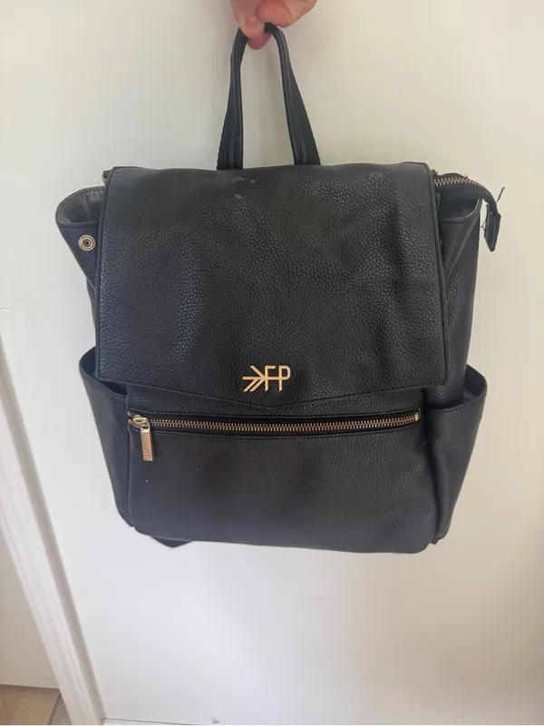 Freshly Picked diaper bag backpack leather zipper pockets baby new mom - Image 2