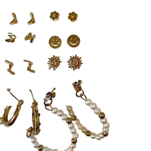 L.A. Hearts Gold Earring Set Pearl Dangle Cowboy Coastal Stud Variety Pack Y2K - Image 4