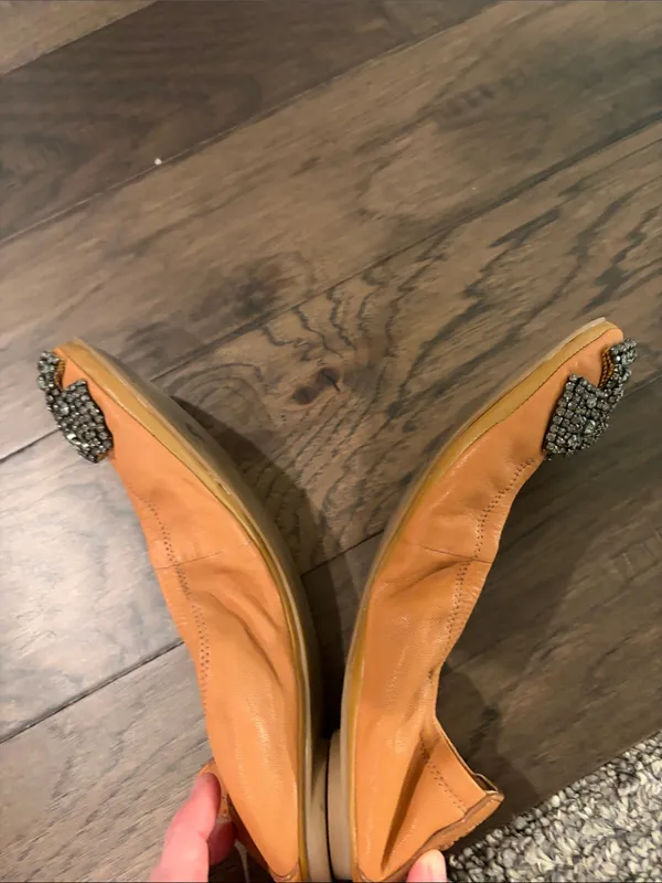 Tory Burch Eddie Camel Ballet Flats Sz 7.5 - Image 6