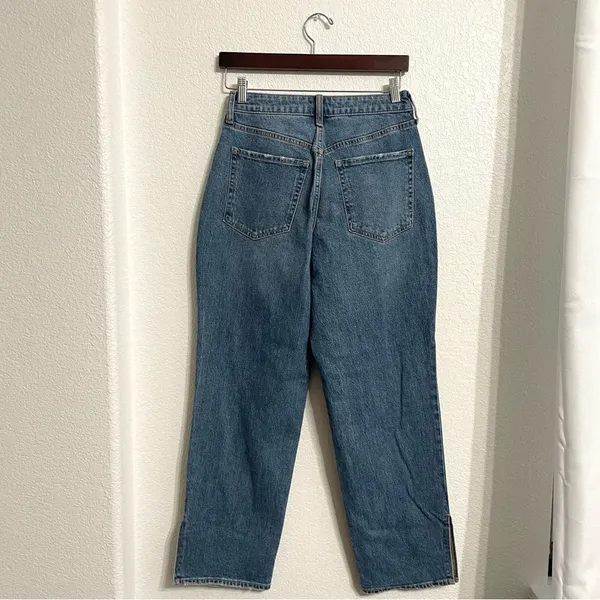 Old Navy Womens Jeans Denim Blue High Rise Curvy OG Loose Slit Ankle Size 6 - Image 2