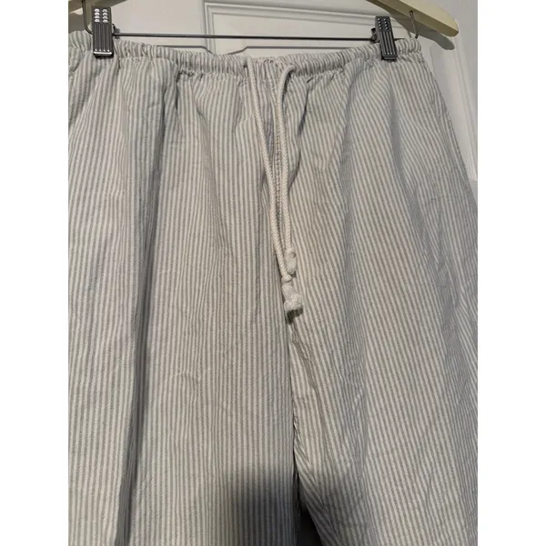 John Galt Pants Brandy Melville Green White Stripes Fisherman Copenhagen Coastal - Image 3