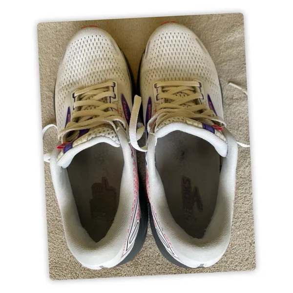 Brooks Womens Ghost 14 1203561B192 White/Purple Running Shoes Sneakers Size 10 B - Image 2