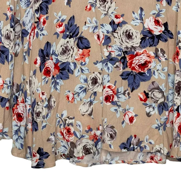 Altar'd‎ State Blouse Size Small Tan Multi Color Floral Flare Sleeves Womens Top - Image 4