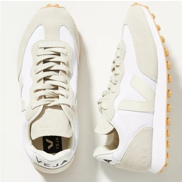Veja Rio Branco‎ Alveo Mesh Suede Leather Sneakers White Pierre / Natural 12 - Image 2