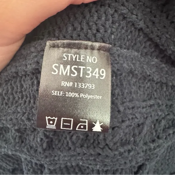 POL Black Enola Open Tie Back Oversized Sweater Size Large - Image 6