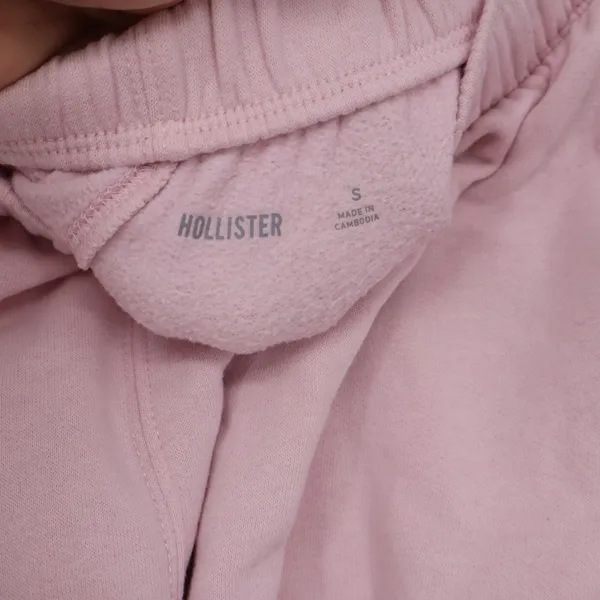 Hollister Sweatpants Womens S Fleece Joggers Light Pink Elastic Waist Excellent - Image 3