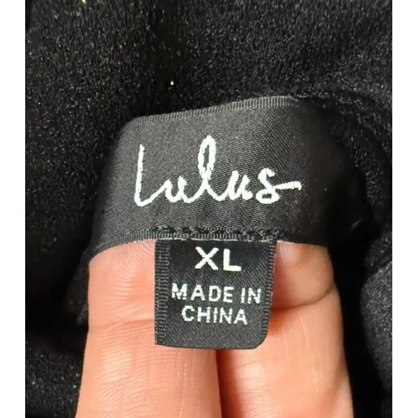 Lulus Sparkling Attraction Black Maxi Dress XL Glitter Formal‎ Leg Slit Long - Image 7
