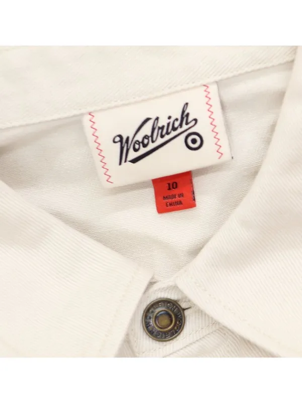 Woolrich X TGT Short Sleeve Western Denim Jean Jumpsuit Cream Off White 10 - Image 3