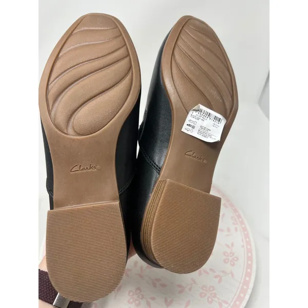 CLARKS Juliet Palm Loafers Womens 6 Black Leather Slip On Comfort Almond Toe NWT - Image 7