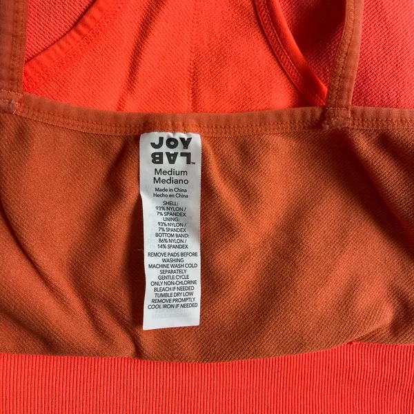 JoyLab Neon Orange High-Neck Racerback Sports Bralette - Image 7