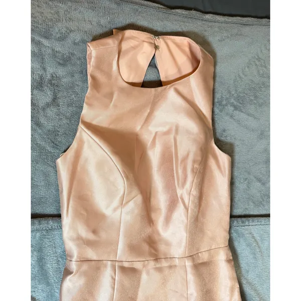 NWT Alfred Sung JEWEL NECK BOWED OPEN-BACK TRUMPET DRESS FRONT‎ SLIT Pink 2R - Image 5