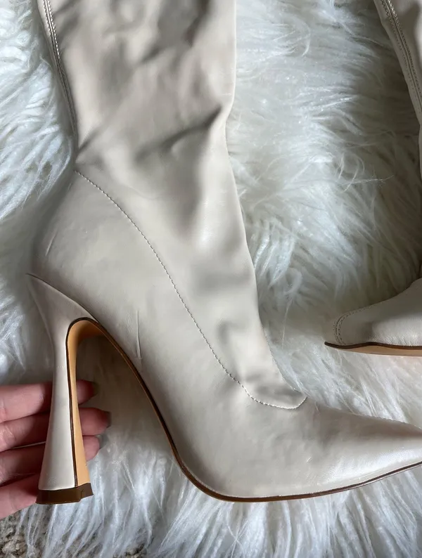 Forever 21 Knee-High Cream Boots NWT - Image 8