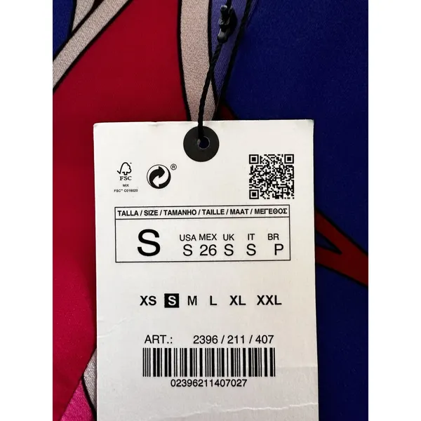 Zara Short Skirt With Print Multicolored Size Small - Image 7