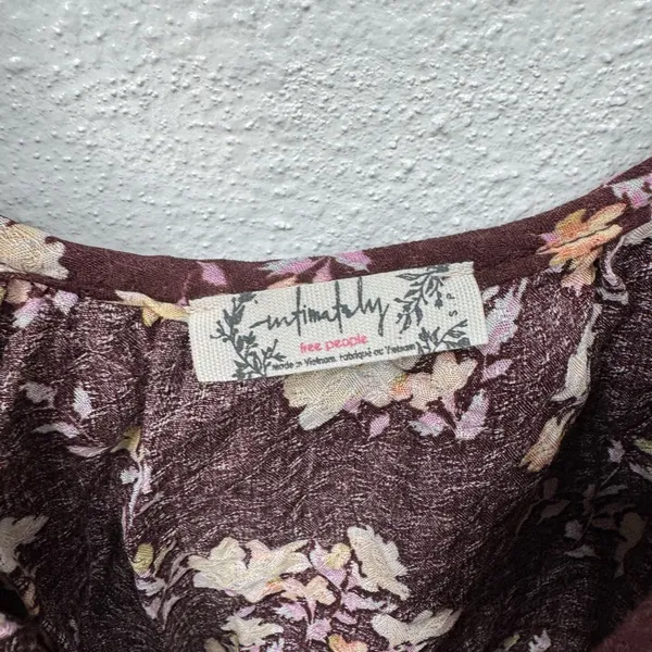 Free People Intimately Bodysuit Womens S Brown Floral Lace Ruffle Thong - Image 11