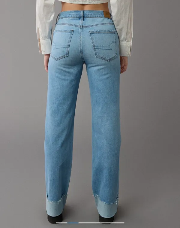 American Eagle Outfitters High-Waisted Stovepipe Cuffed Jeans - Image 3