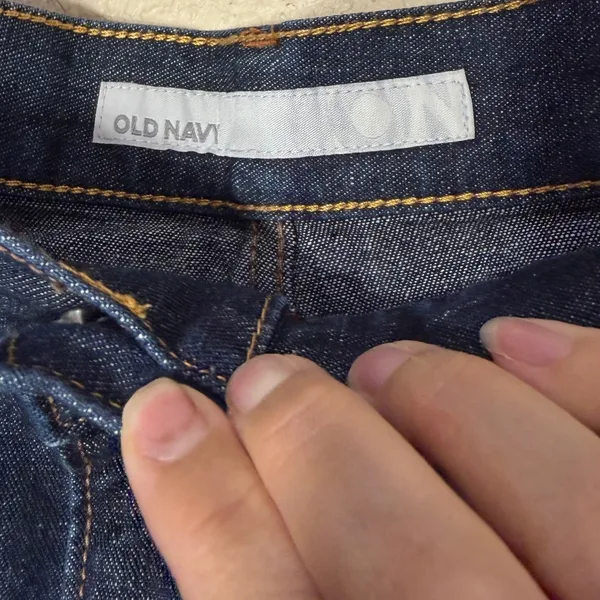Old Navy Y2K Dark Wash Denim Mini Skirt‎ Size 12 Indigo Blue Cotton - Image 3