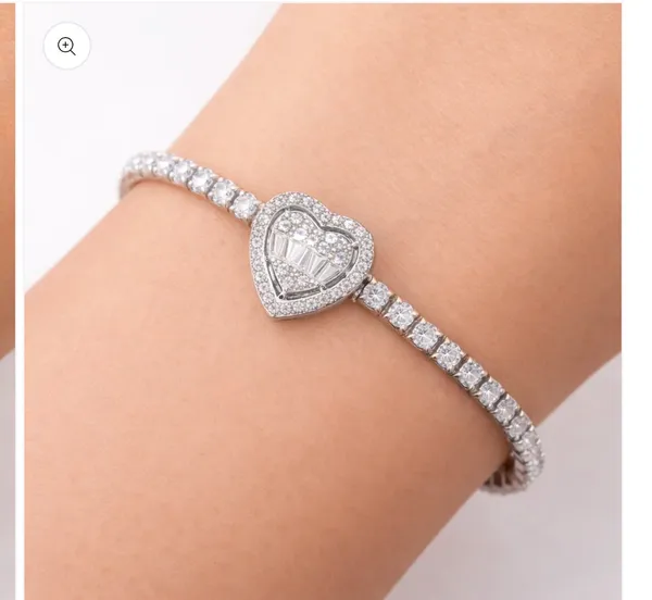 Stainless Steel Heart Bracelet –Silver Silver - Image 2