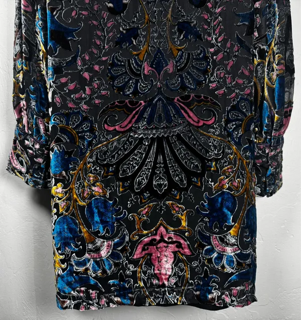 Hale Bob Silk Odile Medallion Silk/Rayon Velvet Burnout Dress - Image 11
