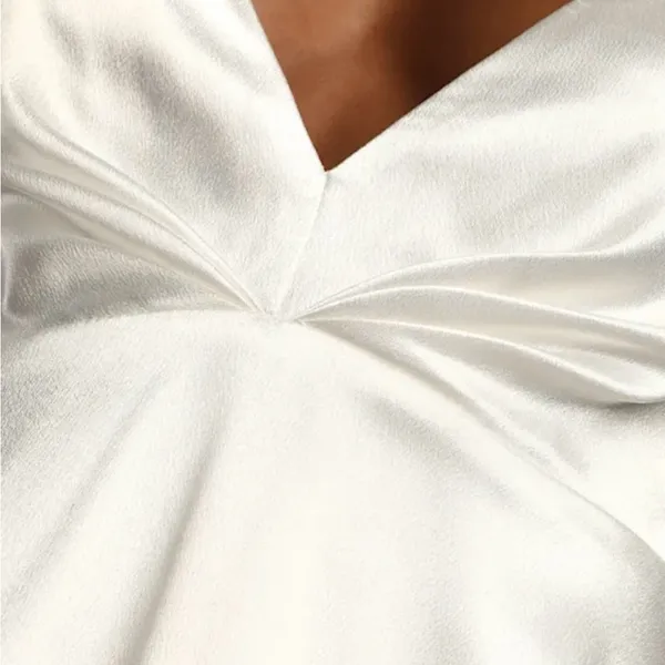 Lulu's White Spaghetti-Strap V-Neck Mini Dress - Image 3