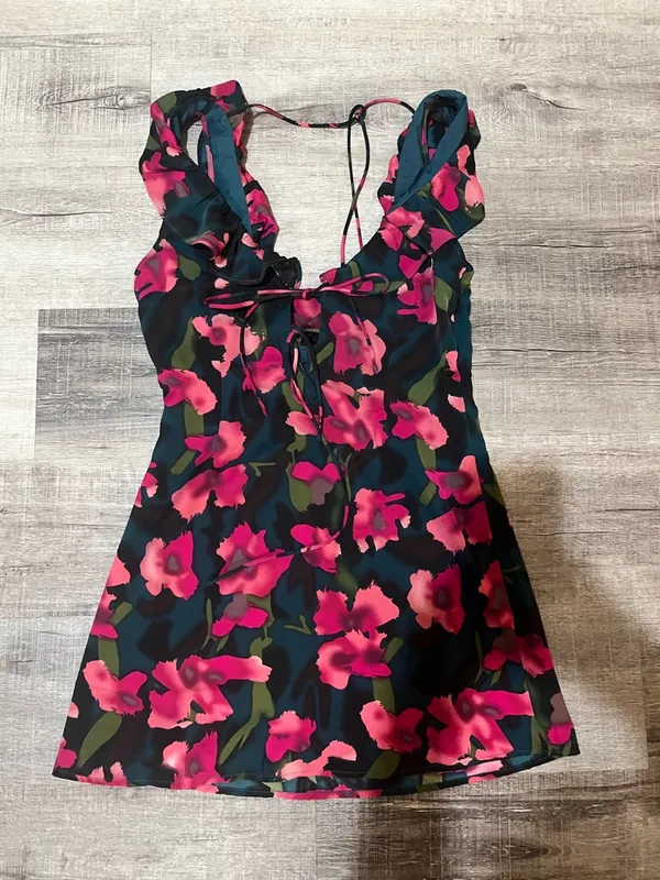 VICI Satin Floral Mini Dress - Image 2
