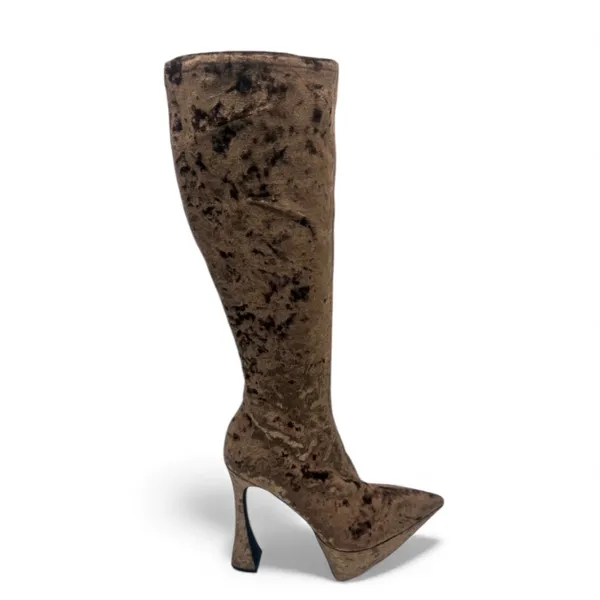 New! JEFFREY CAMPBELL‎ Shego Knee High Platform Boot Crushed Velvet Sz 9.5 $255 - Image 2