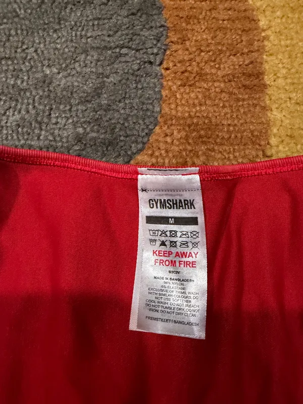 Gymshark Gains Seamless Washed Crop Top Carmine Red Women’s Size Medium - Image 2
