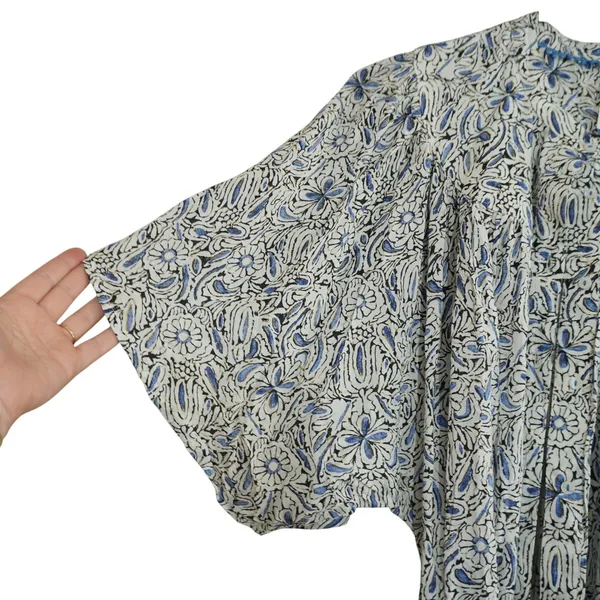 Anthropologie Blue Floral Modal Mini Romper Flutter Sleeve Belted Pockets Small‎ - Image 5