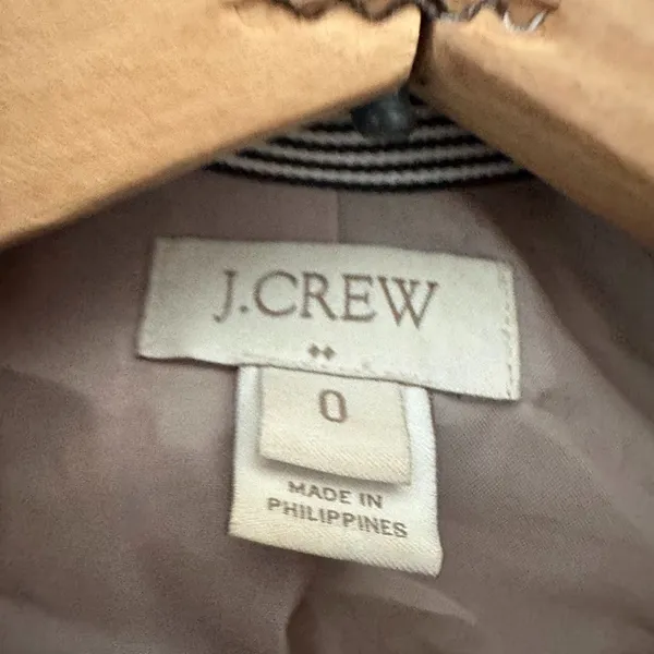 J.Crew Oatmeal Uptown Wool Blend Coat‎ Stand Collar Long Jacket Size 0 Business - Image 5